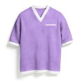 thumbnail image 4 of Kalauyu Men's Waffle Shirts V Neck Tee with Pocket Short Sleeve Textured Knitted Summer Casual Basic Tops, 4 of 6