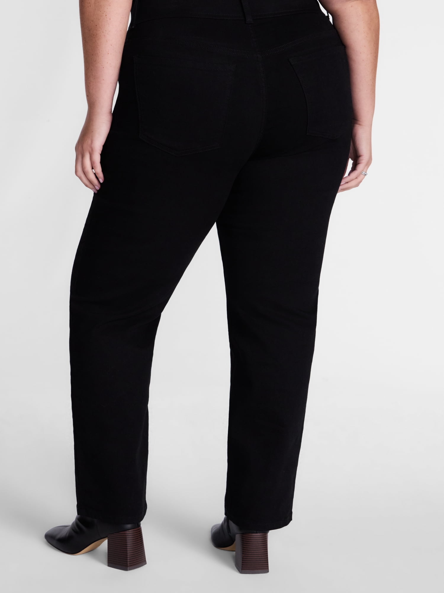 Terra and Sky Women's Plus High Rise Straight Leg Jeggings, Sizes 0X-4X