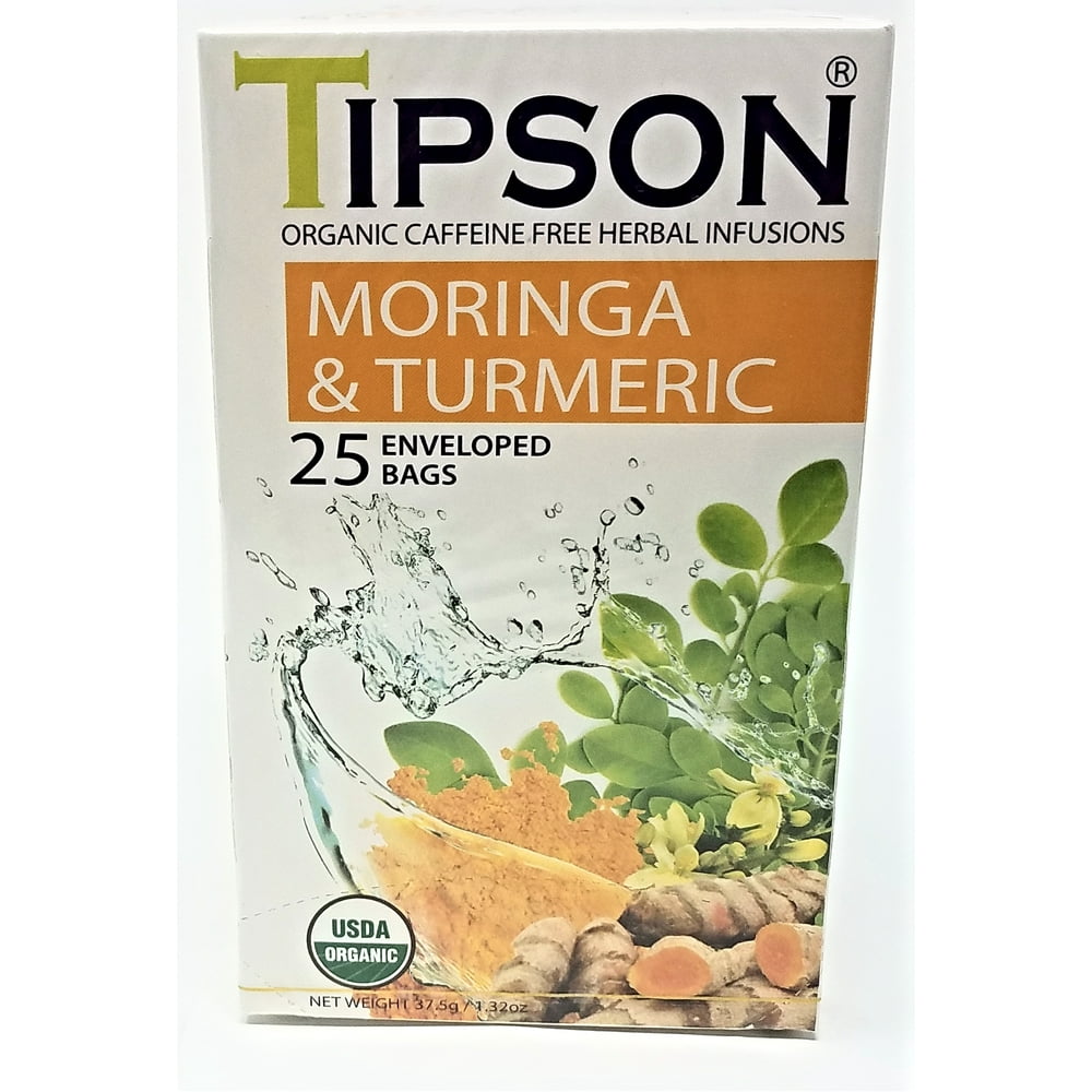 Tipson Moringa & Turmeric Organic Caffeine Free Herbal Infusion 25