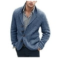 thumbnail image 1 of Dvkptbk Sweater Man Fashion Long Sleeve Wool Sweater Wool Sweater Button Pocket Knit Tops Clothes on Clearance, 1 of 5