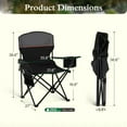 thumbnail image 5 of Sophia & William Camping Chairs 2 Pack Portable Outdoor Folding Chairs with Cooler Bag & Side Pocket, Black, 5 of 9