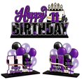 thumbnail image 1 of LINGTEER Juego de centros de mesa de acrílico morado con diseño de feliz cumpleaños número 11, decoración de regalo para fiesta de cumpleaños número 11, saludos a los once años., 1 of 1