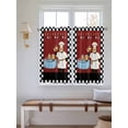 thumbnail image 6 of Kitchen Curtains 45 Inches length, Chef Window Treatment Curtain Drapes, Cartoon Red Food Cooking Black White Buffalo Check Lightweight Window Panels for Living Room Bedroom, 52"x45", 2 Panels, 6 of 7