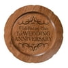 LifeSong Milestones Decorative Engraved 1st Anniversary Plate Cherry Wood 12"