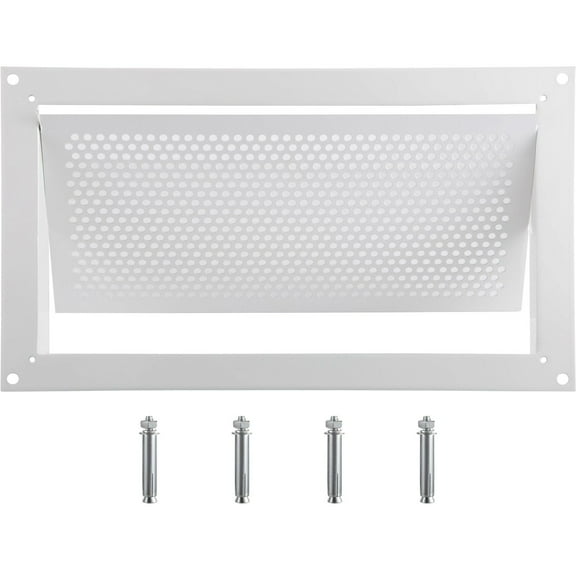 Flood Vent,Heavy-Duty White Flood Vent (8x16x2 Inches) – Wall-Mounted Foundation Vent for Crawl Spaces & Garages to Mitigate Flood Risk