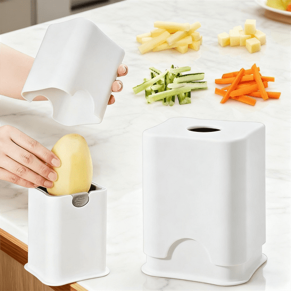 Fry Cutter with Stainless Steel Blades，BPA-Free Potato Cutter for Fries，Potato Slicer French Fries