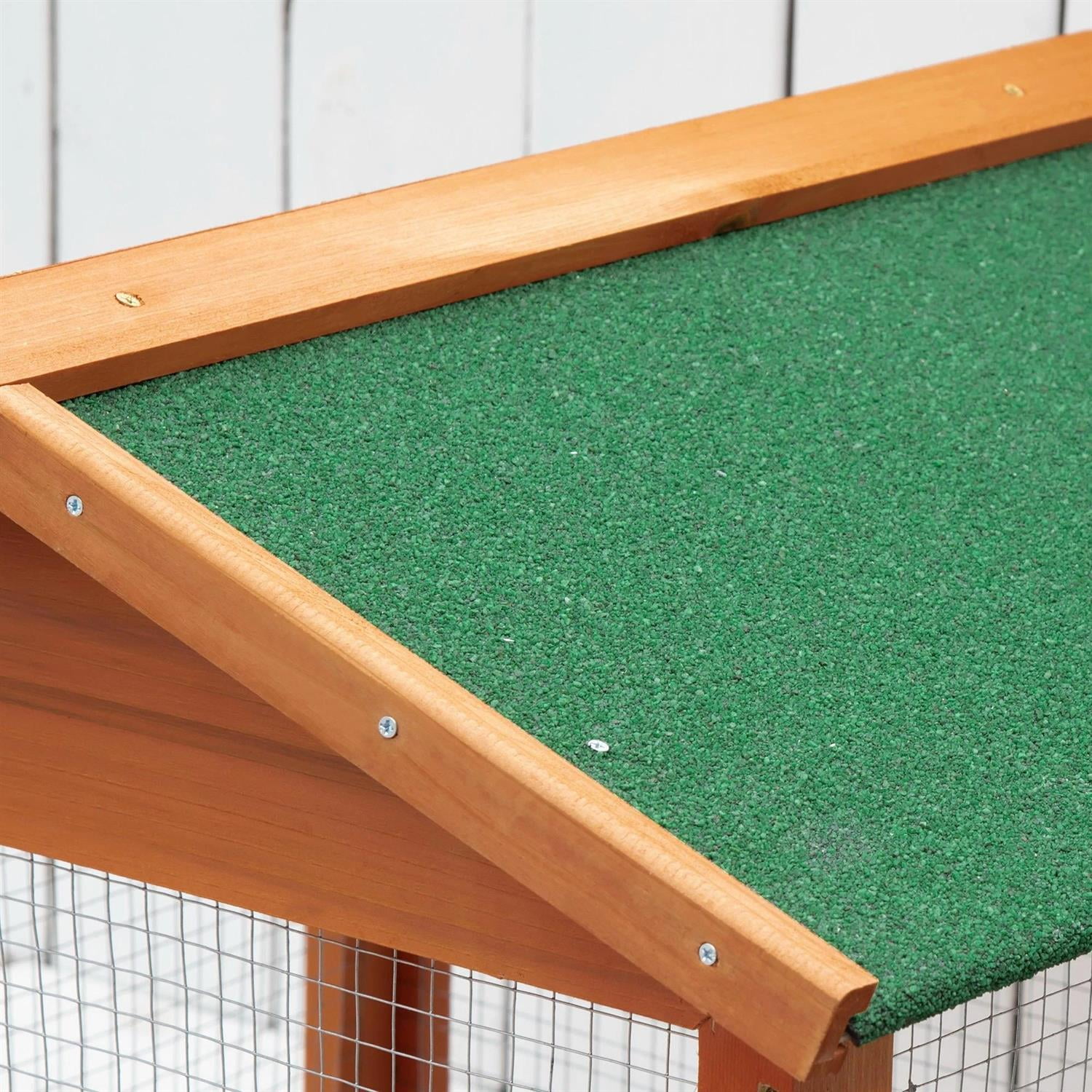 Pefilos Outdoor Bird Aviary, 65" Wooden Birdcage with Pull Out Tray 2 Doors, Ideal for Small Birds, Finches, Orange