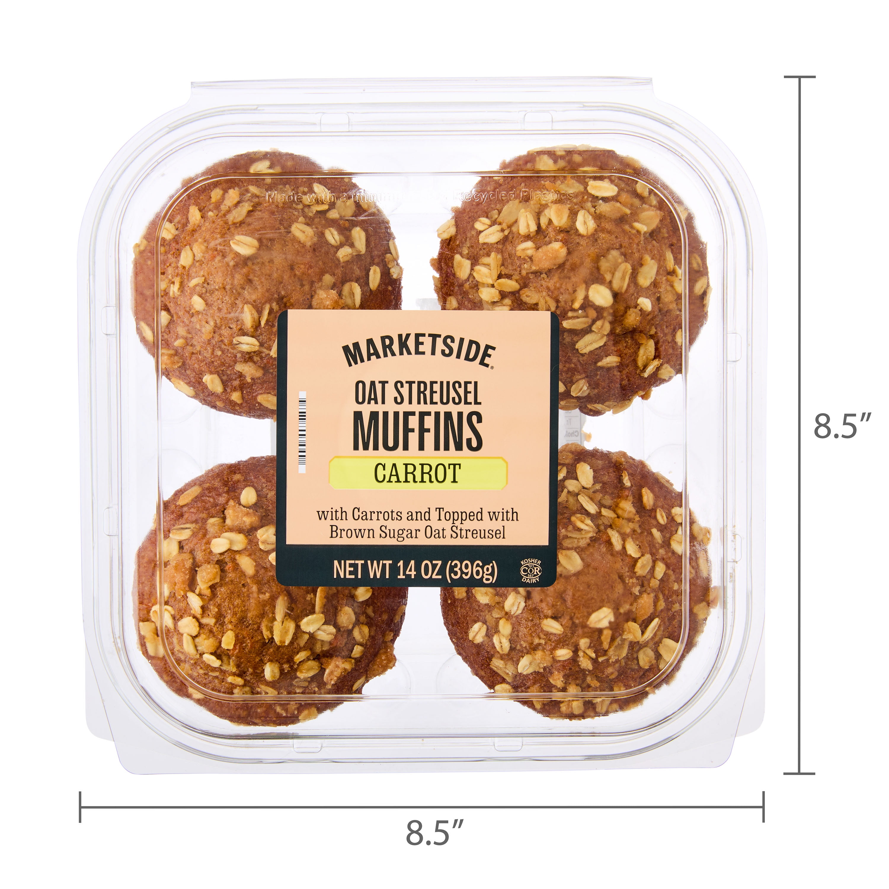 Marketside Carrot Oat Streusel Baked Muffins, 14 oz, 4 Count