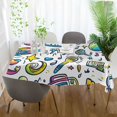thumbnail image 3 of Yayeee Tablecloths 60" x 60" Rectangle Wrinkle Resistant Party Table Cover, Blue Doodle Pattern, 3 of 8