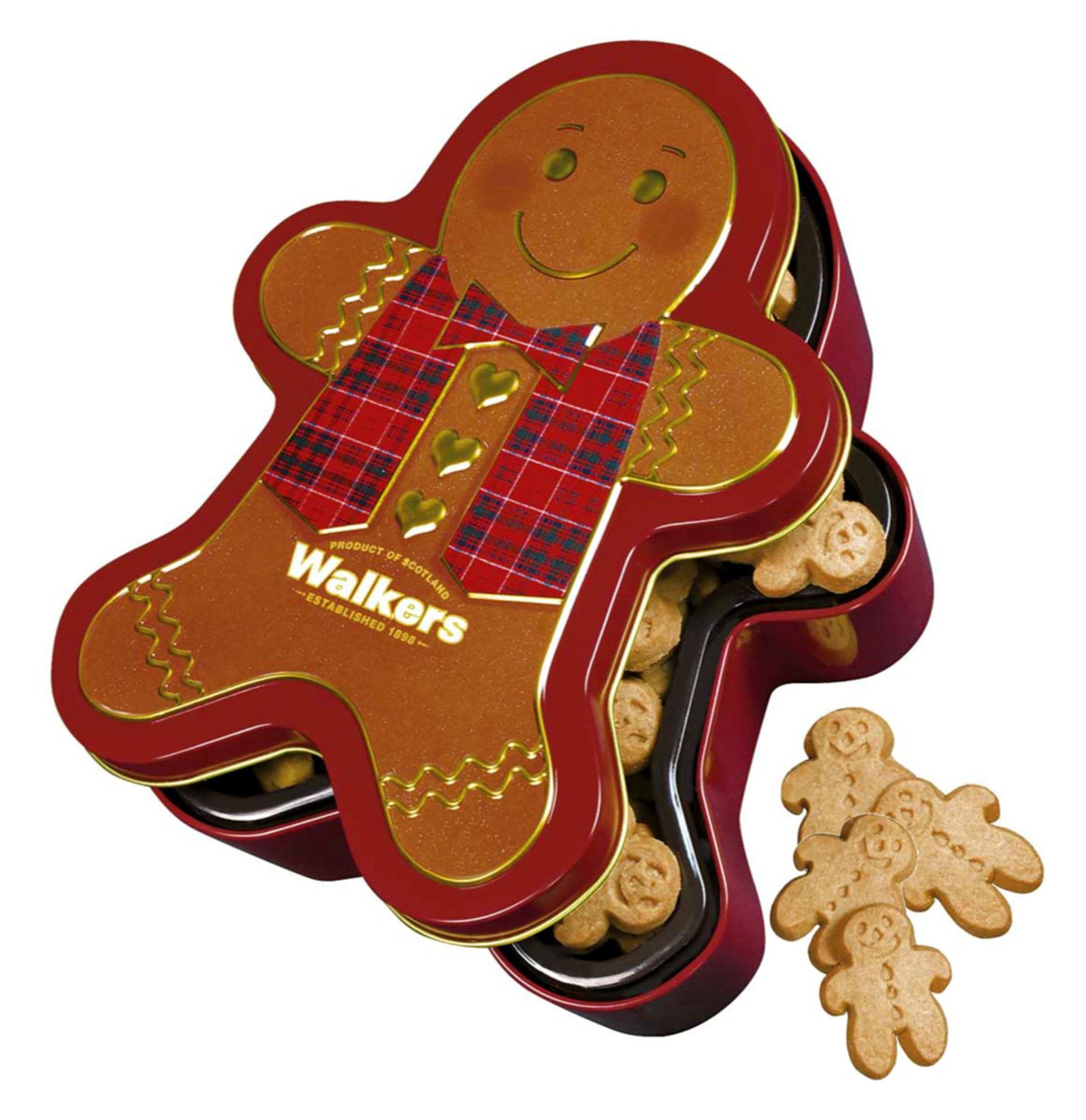 Walkers Shortbread Mini Gingerbread Men Biscuits Gift Tin 300 G 10 6 Oz Walmart Com Walmart Com