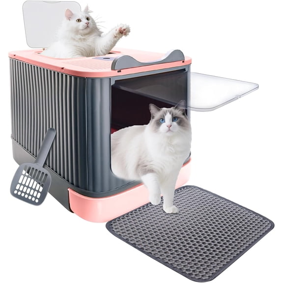 Enclosed Cat Litter Box Compact Covered