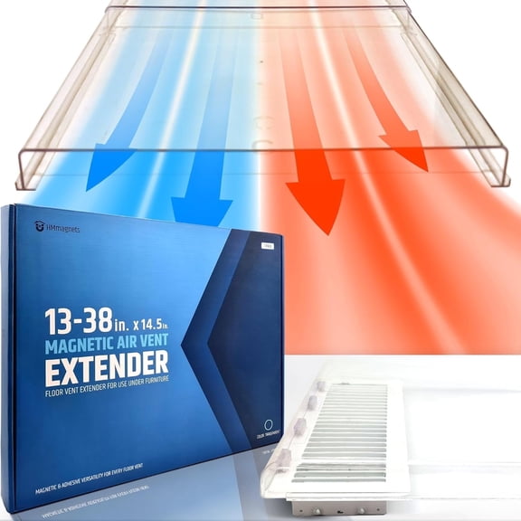 HMMAGNETS Vent Deflector, Magnetic Air Vent Extender for Floor Under Furniture, Adjustable 13”-38”