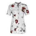 thumbnail image 3 of Clearance under $5 JINMGG Womens Plus Size Clearance $5 Women Printing Pocket Plus Size Short Sleeve Blouse Easy Top Shirt White L, 3 of 9
