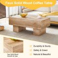 thumbnail image 4 of Hassch 43.3in Modern Rectangular Coffee Table in Natural Wood Grain Finsih, Rustic Accent Furniture for Bedroom, Living Room, Home Office, 4 of 9