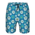thumbnail image 4 of Wukai Daisies Flowers Print Beach Trunks with Compression Liner Swimsuit Quick Dry Beach Sports Shorts with Pocket-Large, 4 of 8