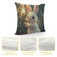 thumbnail image 4 of Orinice Bunny Sparkle Magical Graphic Decorative Throw Pillow Cover for Home Couch Living Room Bed Sofa Short Plush Square 1PC 24x24in, 4 of 5