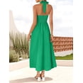 thumbnail image 3 of Vestido ZESICA Summer Halter Midi Green sin mangas para mujer, 3 of 7