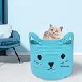 thumbnail image 5 of TACYKIBD Woven Basket 15"Lx14"H Cotton Rope Toy Basket with Cat Design, Cute Animal Basket Gift Basket Large Cat Toy Basket Baby Laundry Basket for Towels, Blankets, Cute Basket for Cat Toys, 5 of 17