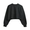 thumbnail image 4 of Women's Hoodless Sweatshirt Women Fashion Half Zipper Slim Top Round Neck Long Sleeve Loose Short Top for Casual Wear, 4 of 4