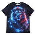 thumbnail image 3 of LAOLIUSN Men’s Lion Graphic T-Shirt, Majestic Lion Face Animal Graphic Tee, 3D All Over Print Short Sleeve Crewneck, S-4XL, 3 of 7