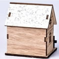 thumbnail image 4 of HCTSHG Christmas Led Light Wooden House, Wooden Christmas Village Mini Houses House Landscape Decors for Christmas Table Centerpieces Holiday Home Decor, 4 of 5