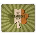 thumbnail image 1 of St. Patrick's Day Mouse Pad, Celebration Clover Retro Grunge Design Sun Beam Stripes Art, Rectangle Non-Slip Rubber Mousepad, Olive Green, by Ambesonne, 1 of 2
