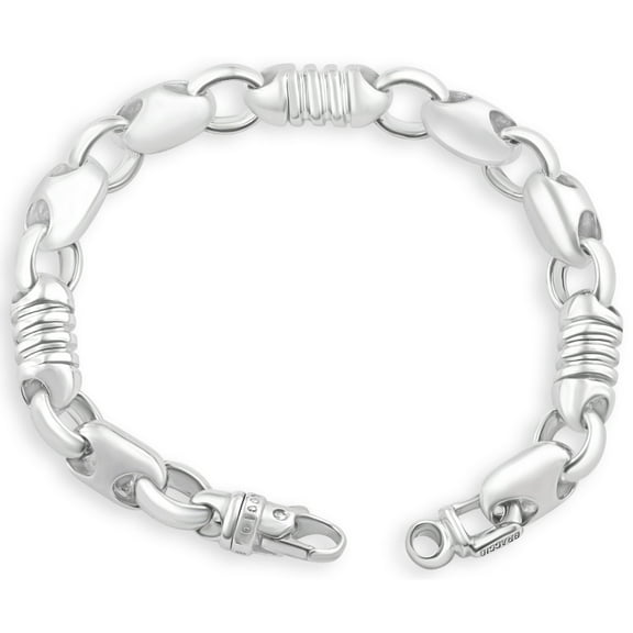 Pompeii Men's Figaro 14k Gold (92gram) or Platinum (172gram) 10.5mm Link Bracelet 9" (,)