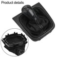 thumbnail image 4 of Leather Manual Gear Shift Lever Knob Boot Cover 5/6 Speed For Golf For Jetta Shifter Lever Interior Replacement Parts, 4 of 9