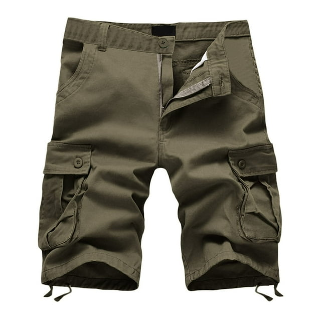 fartey Mens Plus Size Cargo Shorts Casual Multi Pockets 5 Inch Pants with Zipper Button Lightweight Fit Outdoors Half Trousers