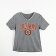 thumbnail image 5 of Women's Gameday Couture Gray USC Trojans Iconic Edge Rhinestone V-Neck T-Shirt, 5 of 7