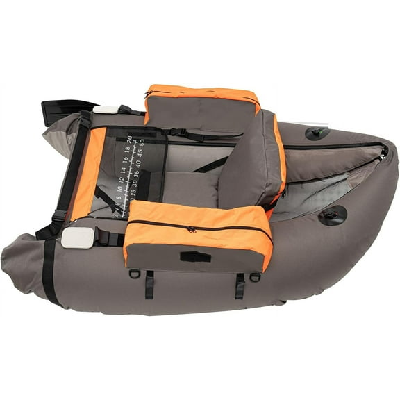 286.6 lbs Portable Inflatable Fishing Boat - 90-180°Adjustable Backrest, Ideal for Fishing, Rafting & Outdoor Adventures, Easy Setup with Included Hand Pump