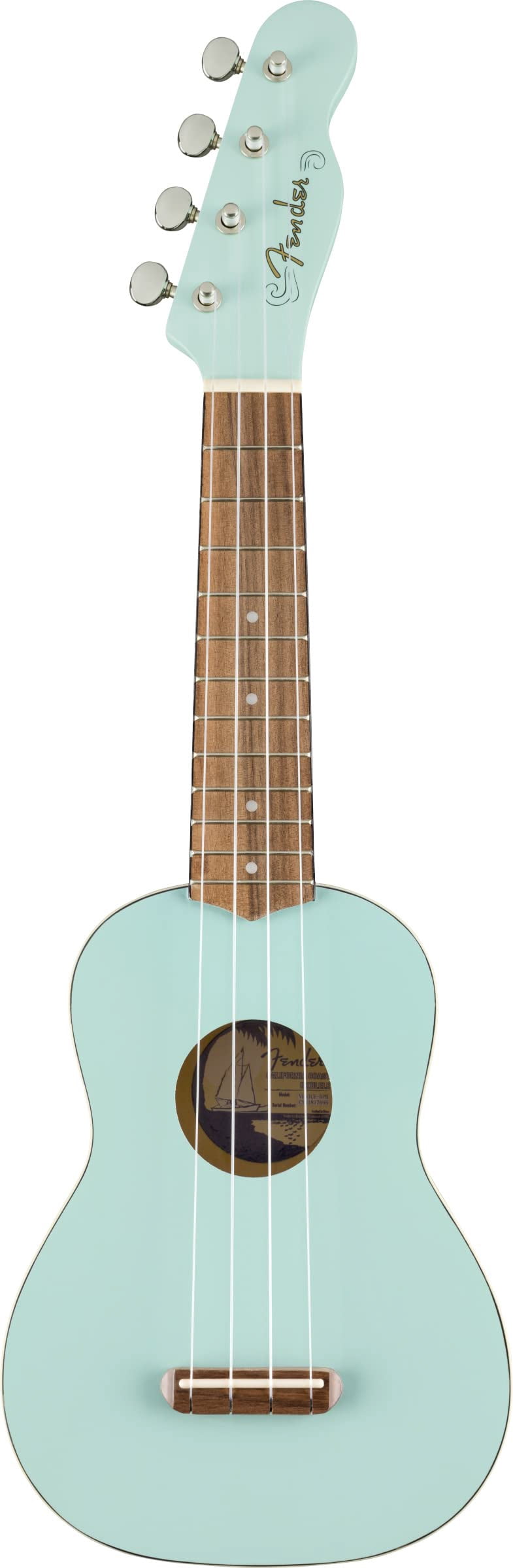 Pre-Owned Fender Venice Soprano Uke, Walnut FB, Daphne Blue
