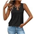 thumbnail image 2 of Womens Ribbed Tank Tops Fashion For Summer/Spring Casual Solid Color Hollow V-Neck Black Tank Tops Loose Fit S-5XL, 2 of 9
