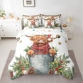 thumbnail image 2 of Castle Fairy 7-Piece Twin Bedding Set - Highland Cow (Xmas, Reversible), 2 of 8