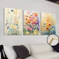 thumbnail image 4 of Luxury Spring Flower Watercolor 3-Piece Canvas Decor for Living Room Wall Art, 4 of 9