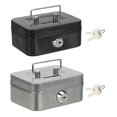 thumbnail image 1 of Small Cash Box, 2 Pcs Mini Safe Box Money Locker  Money Saving Boxes with Keys for Cash Watches Jewelry Personal Items, Black, Gray, 1 of 6