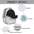 thumbnail image 4 of White Dog Paw Footprint Backpack for School,Cute School Bag,Schoolbag with Adjustable Shoulder Straps & Padded Back,15.3"x11"x7.1".﻿, 4 of 6