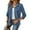 Blue, variant on Mengpipi Women Chic Motorcycle Zipper Jacket Long Sleeve Light Street Fashion Lapel Test Bag Button Cuff Cool Cool Jacket Jacket S-2XL