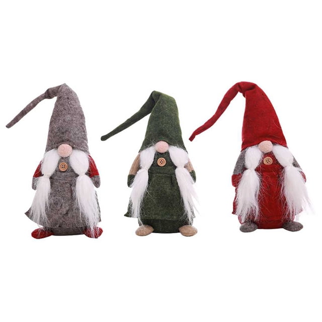 Beard Braid Christmas Tree Xmas Gnome Tumbler Ropa de pie Santa Toy Doll Hanging Wizard Wall Holiday Gift Rojo + Gris + Verde sidaley ZHF0245
