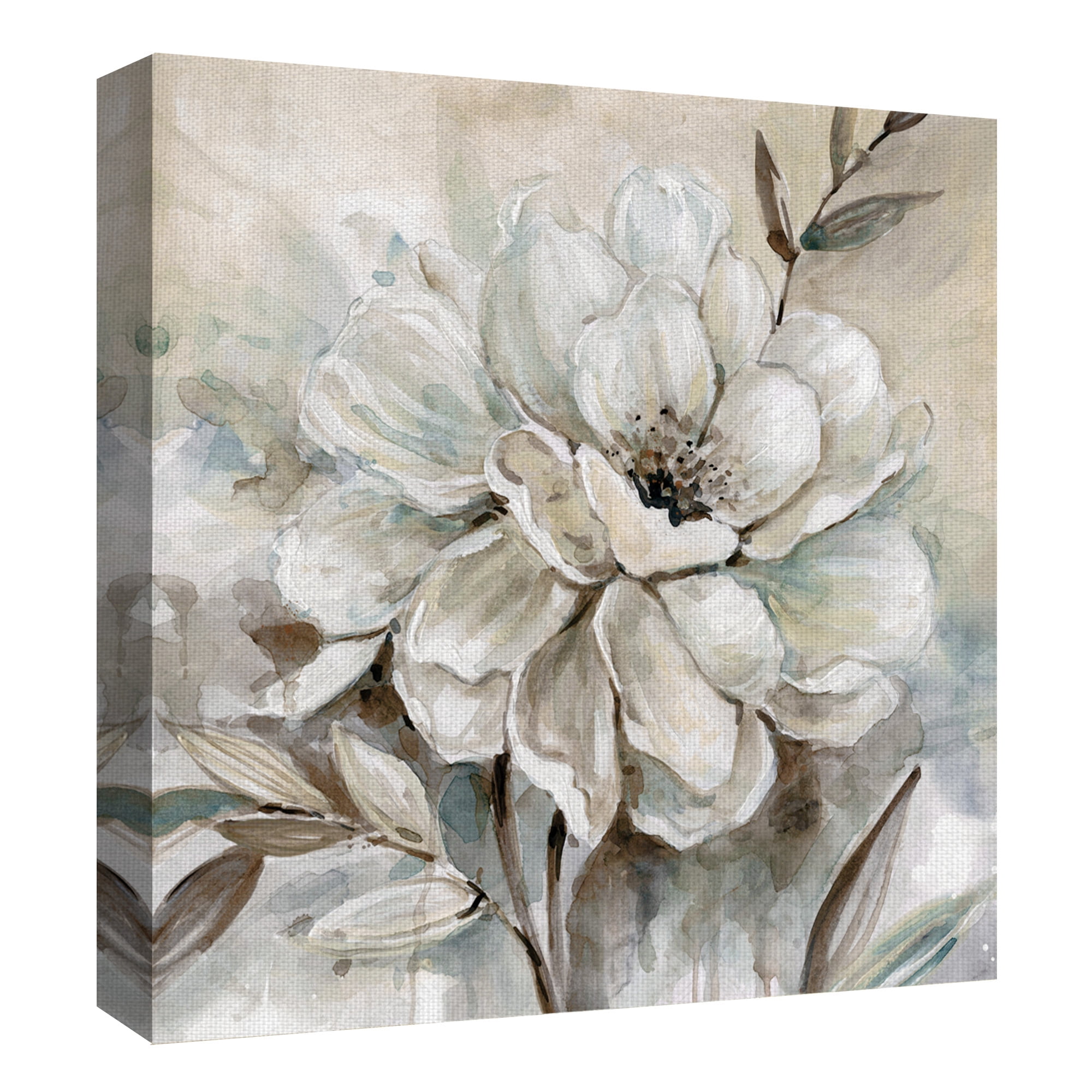 Masterpiece Art Gallery Neutral Flower Bloom I & II by Carol Robinson Canvas Art Print Set of 2 (24" x 24")