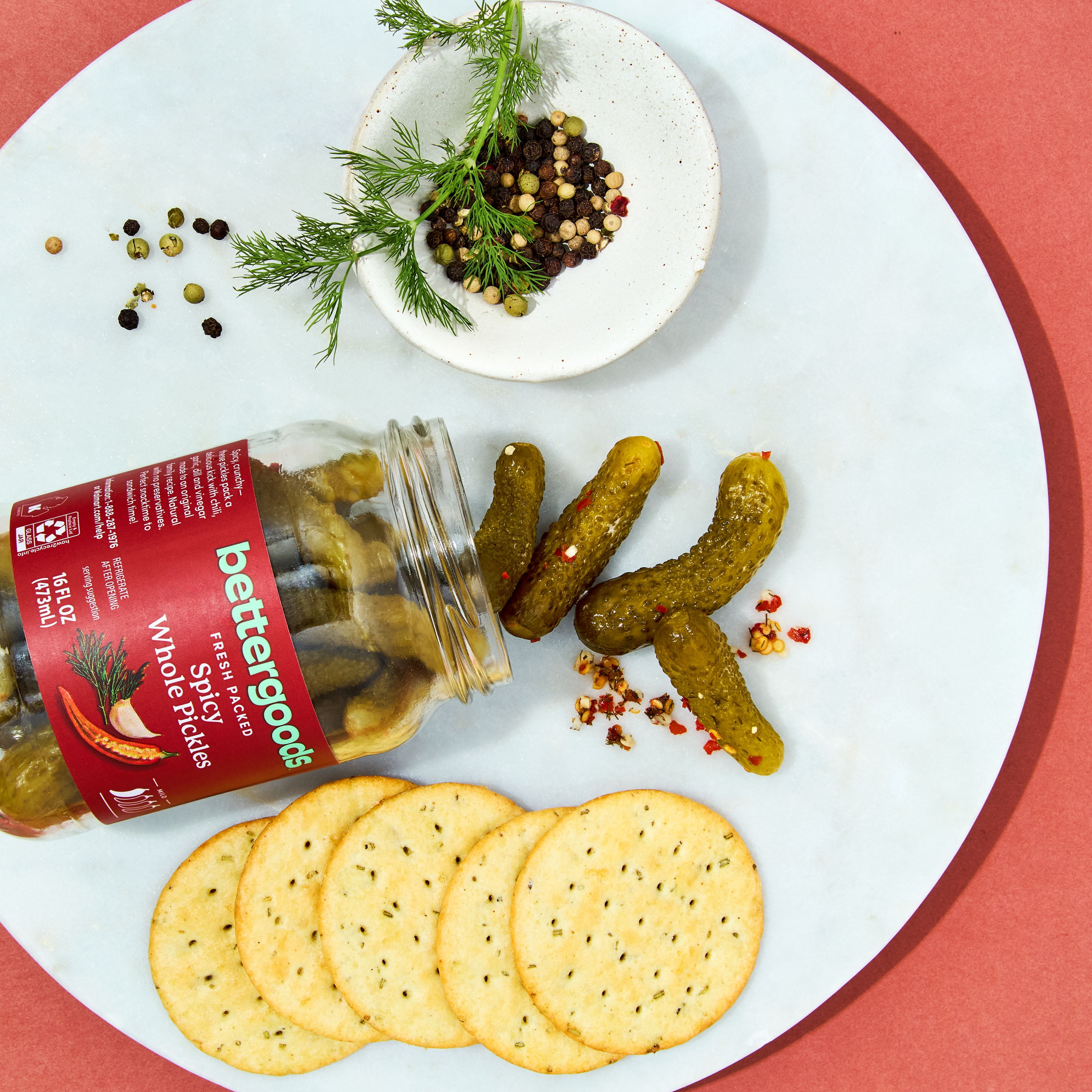 bettergoods Spicy Whole Pickles, 16 fl oz Jar