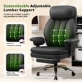 thumbnail image 2 of FASTES Office Chair, 500lbs Big and Tall Office Desk Chair Heavy Duty Ergonomic Leather Chairs with Lumbar Support High Back Computer Chair with Footrest, Black, 2 of 8