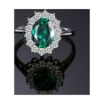thumbnail image 7 of Jewelrypalace Princess Diana Kate Middleton Class Gemstone Birthstone Green Emerald Halo Statement Engagement Rings for Women, 14K Gold Plated 925 Sterling Silver 7, 7 of 7