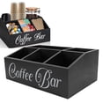 thumbnail image 3 of BIMZUC Premium Wooden Coffee Station Organizer – 5‑Compartment Black Box for Countertop, Cups, Pods & Accessories, 3 of 6
