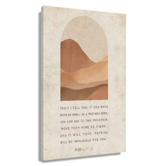 Matthew 17 20 Bible Verse Wall-Art Faith As Small As A Mustard Seed Scripture Posters Christian Wall Decor Home Pictures for Kitchen Modern Prints