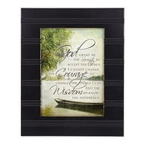 The Serenity Prayer Boat on a Lake Black 8 x 10 Sentimental Framed Art Plaque - Holds 5x7 Photo