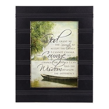 The Serenity Prayer Boat on a Lake Black 8 x 10 Sentimental Framed Art Plaque - Holds 5x7 Photo