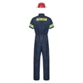 thumbnail image 4 of Linjinx Costume de Pompier pour Hommes Uniforme de Pompier Chaud Tenue d'Urgence Cosplay d'Halloween Robe de Soirée Marine 190, 4 of 5