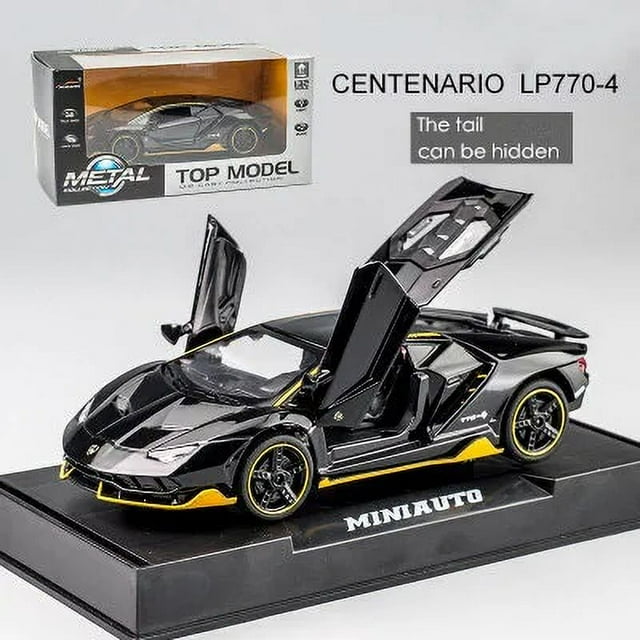 1:32 Lamborghini LP770 750 Alloy Sports Car Model Diecasts & Toy Vehicles Sound Light Super Racing Lifting Tail Pull Car Toy Bright black boxed