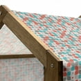 thumbnail image 5 of Retro Pet House, Old Fashioned Style Abstract Mosaic Grid Inspired Floral Pattern Classical, Outdoor & Indoor Portable Dog Kennel with Pillow and Cover, 5 Sizes, Grey Turquoise Red, by Ambesonne, 5 of 5